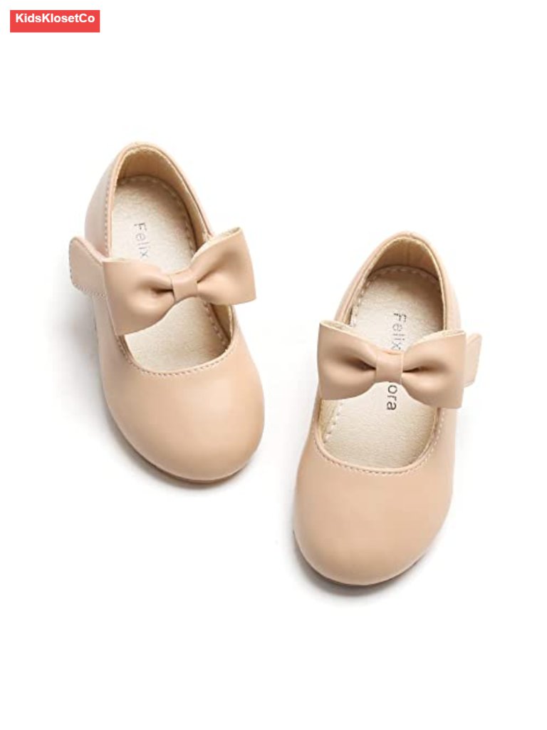 Toddler Girls Mary Jane Flats Ballet Shoes Party Wedding Soft Cushioned Non-Slip